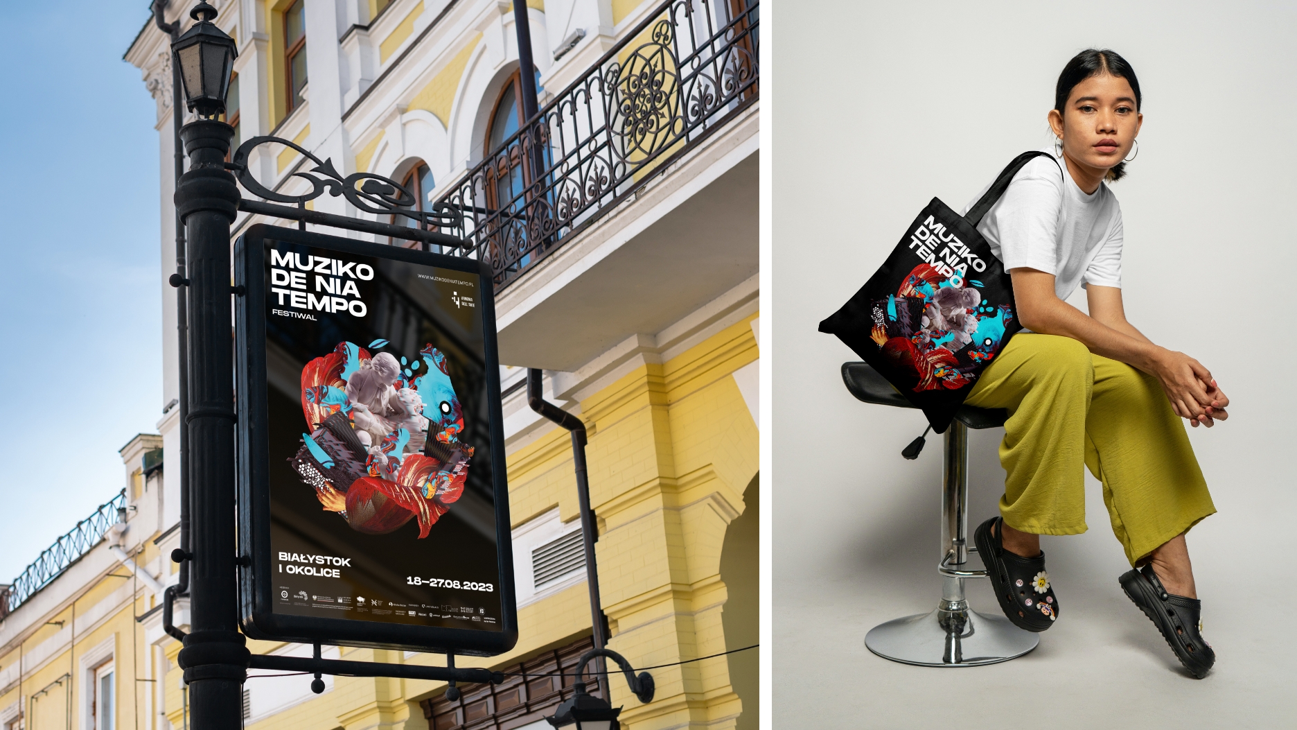 plakat torba festiwal muzyczny mockup